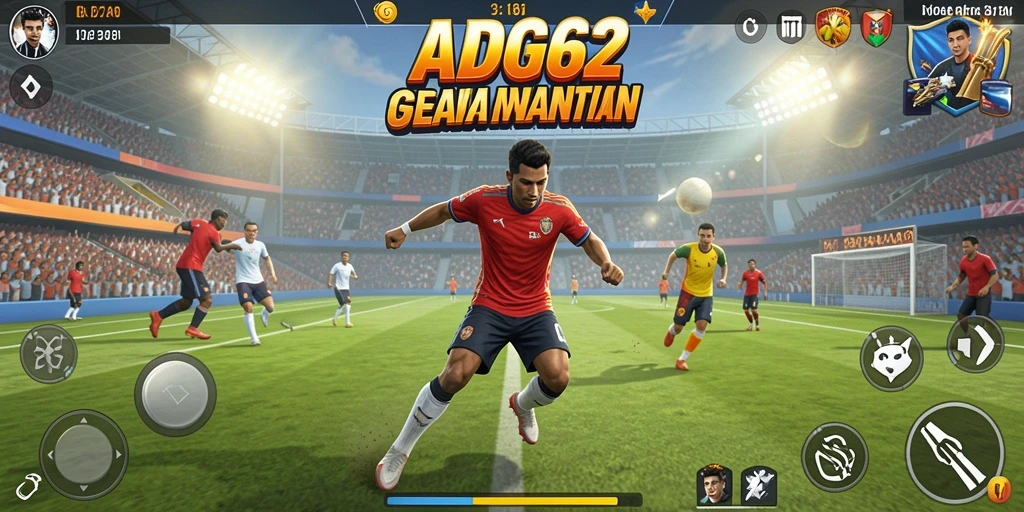 Tangkapan layar ADG62 menampilkan aksi olahraga yang mendebarkan.