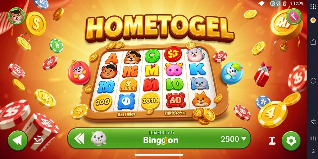 Screenshot permainan Bingo HOMETOGEL menampilkan momen seru pengguna.
