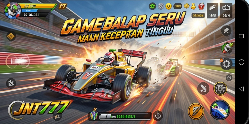 Screenshot JNT777 menunjukkan aksi balapan menegangkan dengan grafis yang memukau.