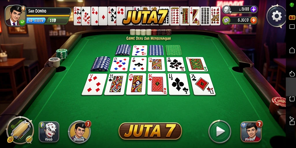 Tampilan utama gameplay JUTA7 yang seru dan interaktif.