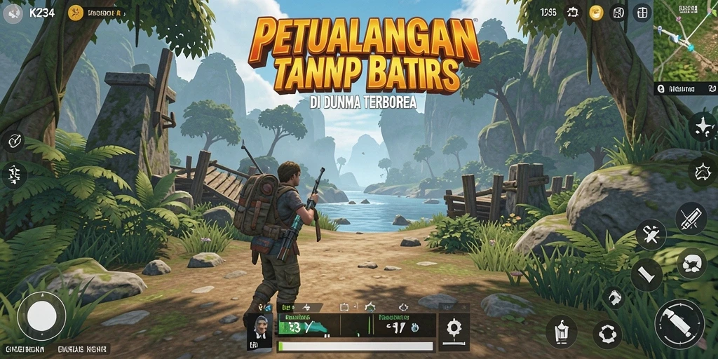 Screenshot gameplay K234 yang menampilkan petualangan seru di dunia terbuka.