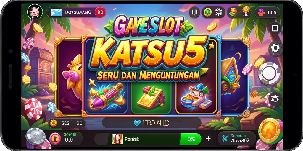 Tangkapan layar KATSU5 menunjukkan gameplay slot yang menarik.