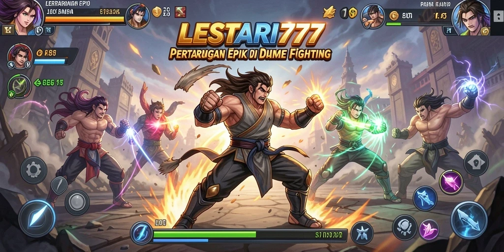 Tampilan gameplay mendebarkan dari LESTARI777 dengan aksi pertarungan intens.