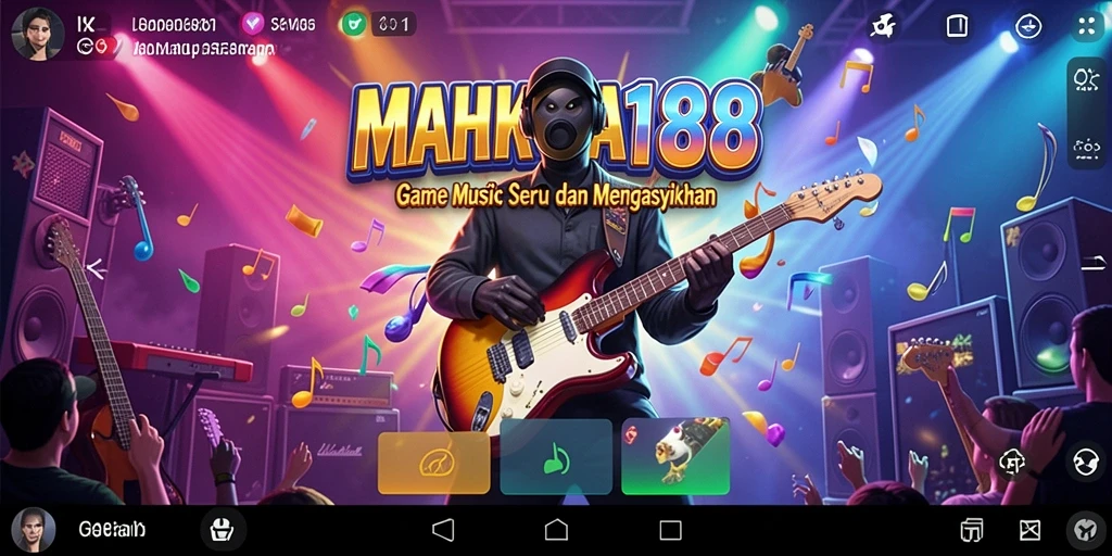 Screenshot gameplay MAHKOTA188 menampilkan pemain bernyanyi dengan penuh semangat.