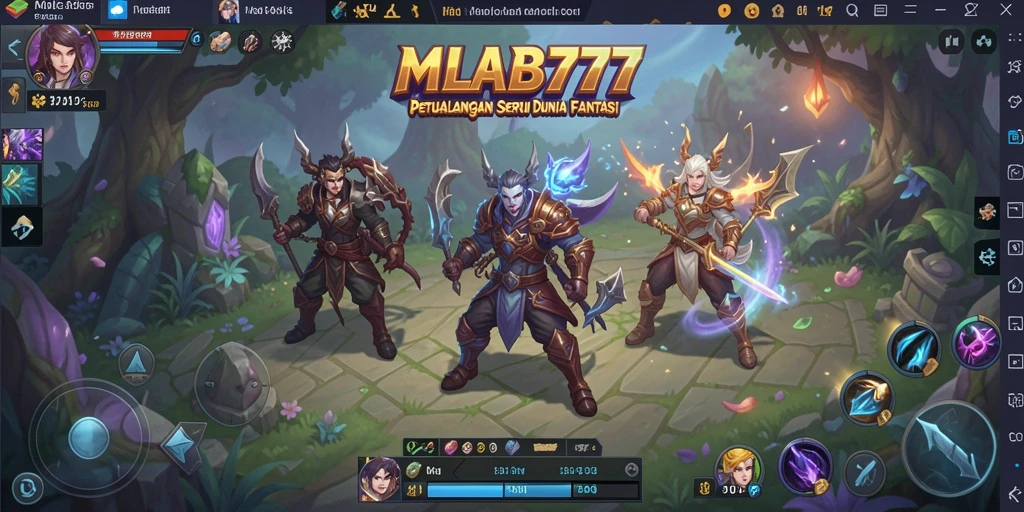 Tampilan gameplay <strong>MLBB777</strong> yang seru dalam petualangan fantasi.