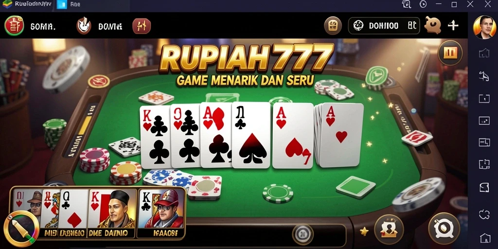 Tampilan screenshot utama RUPIAH777 dengan gameplay domino yang menarik.