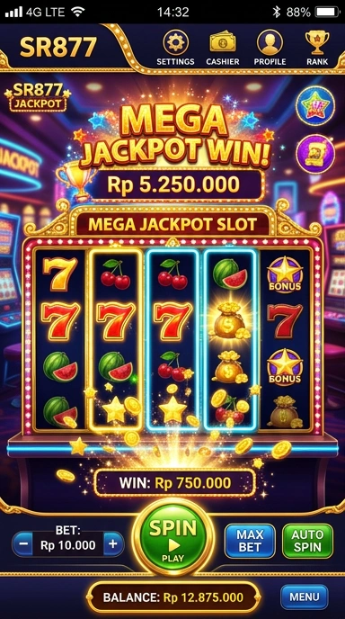 Tampilan utama sr877 dengan berbagai pilihan aplikasi.